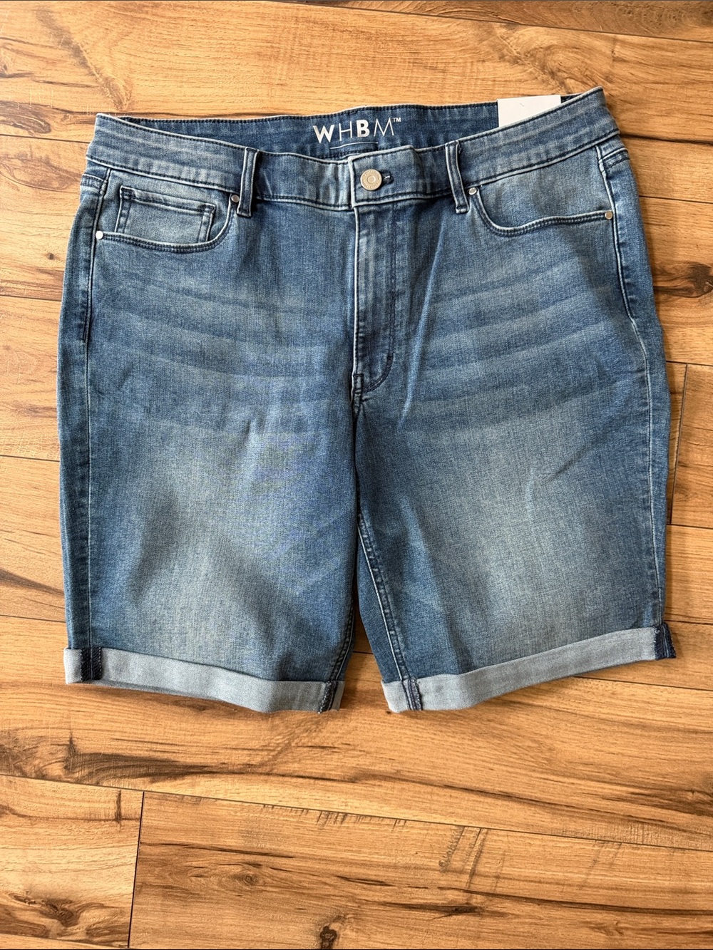White House Black Market Cuffed Bermuda Denim Shorts